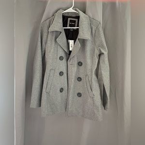 NWT Gray Peacoat Size M